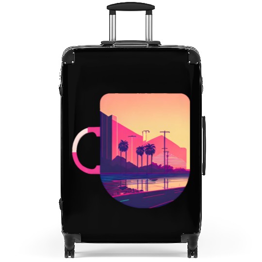 Coffee Cup Neonscape Suitcases