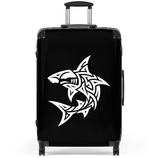 Tribal Hammerhead Shark Style Diver Fan Tattoo Suitcases
