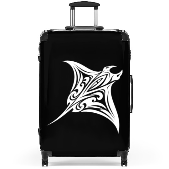Tribal Manta Ray Style Diver Fan Tattoo Suitcases