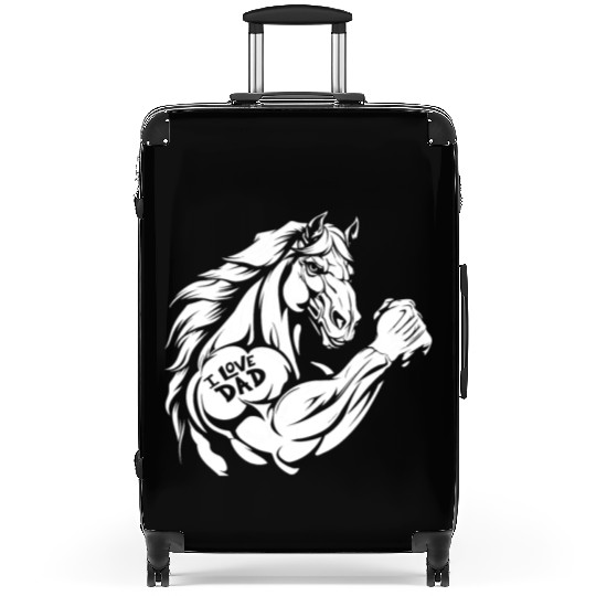 Horse Riding Biceps Tattoo I Love Dad Suitcases