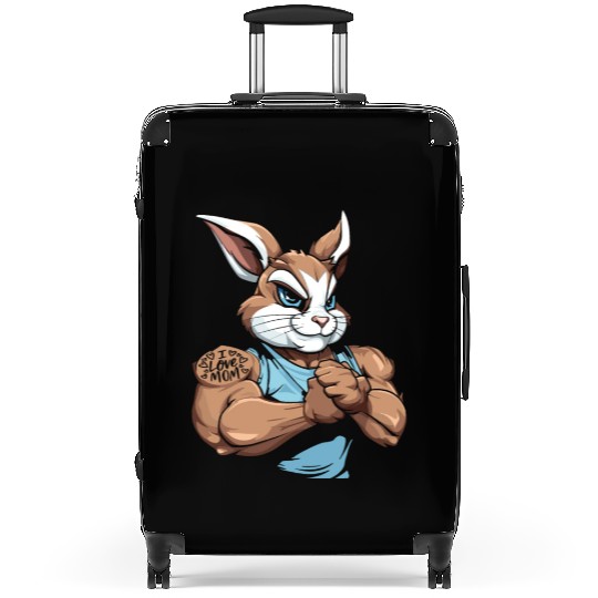 Rabbit Biceps Tattoo I Love Mom Suitcases