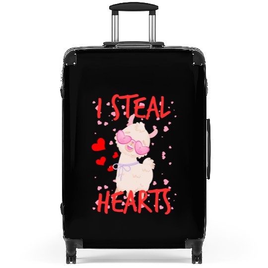 Cute Llama alpaca valentine day for couples Suitcases
