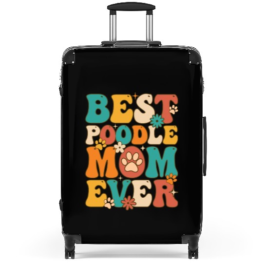 Groovy Female Dog Lover Dog Mom Suitcases