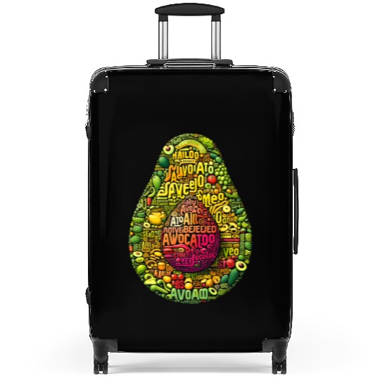 ULTRA AVOCADO TYPOGRAPHY ART, TEXT ART, WORD ART Suitcases
