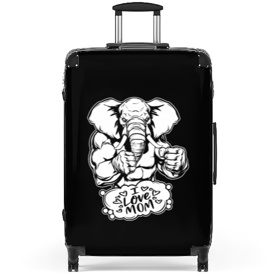 Elephant I Love Mom Suitcases