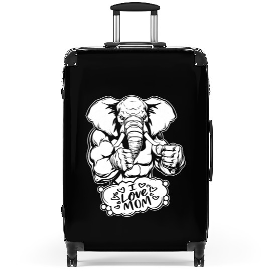 Elephant I Love Mom Suitcases