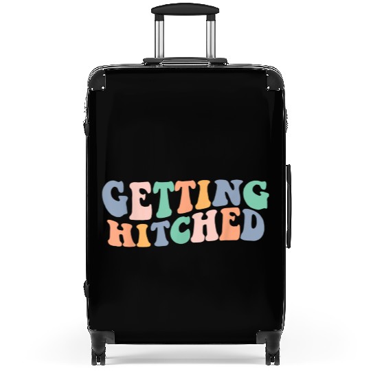 Groovy Getting Hitched Bachelorette Party Suitcases