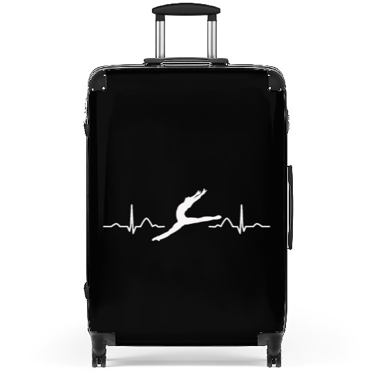 Ballet Dancer Heartbeat EKG Ballerina Suitcases