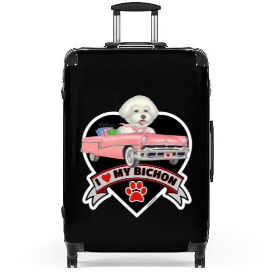 A cute I love my Bichon Frise Dog Suitcases