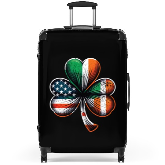 Irish American Shamrock Stars Stripes Suitcases
