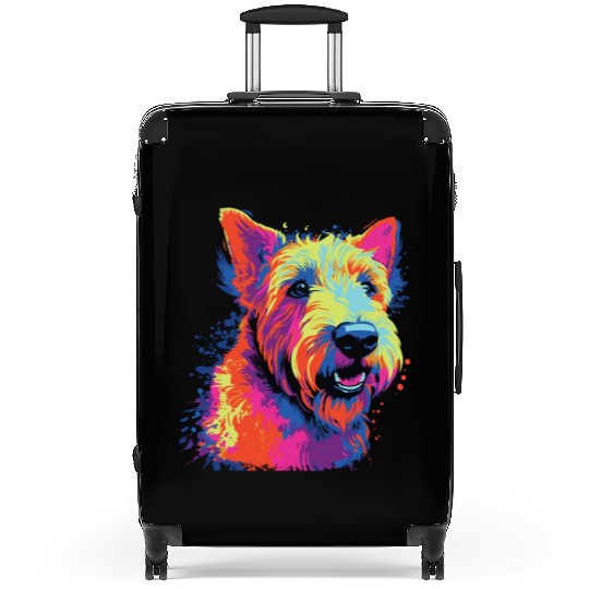 Watercolor Colorful Lakeland Terrier Suitcases