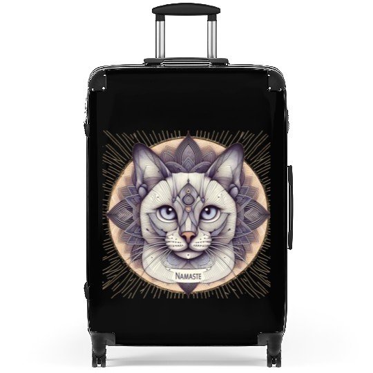 Mandala Mystical Namaste Cat: A Spiritual Journey Suitcases