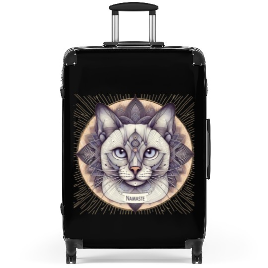 Mandala Mystical Namaste Cat: A Spiritual Journey Suitcases