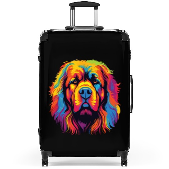 Watercolor Colorful Tibetan Mastiff Suitcases