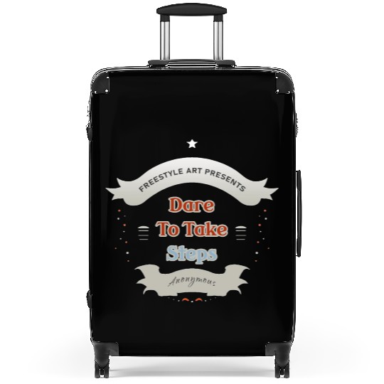 Dare to Take Steps Badge Typography Suitcases