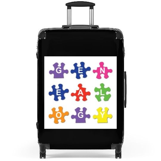 Genealogy Jigsaw Puzzle Pieces Suitcases
