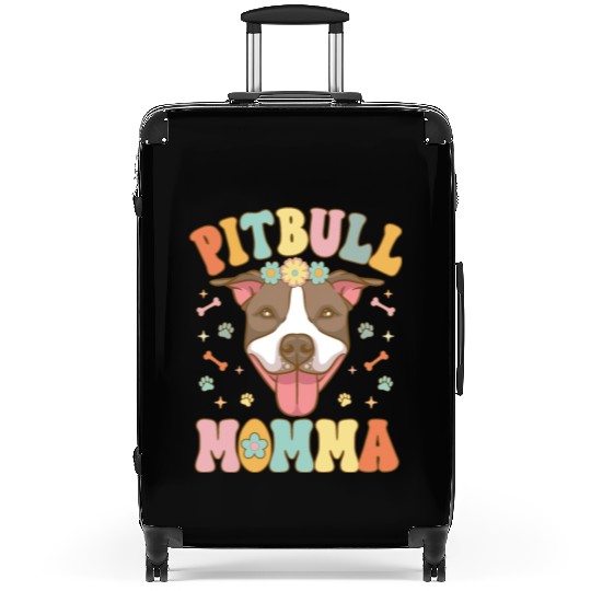 Groovy Pitbull Mom Female Dog Lover Suitcases