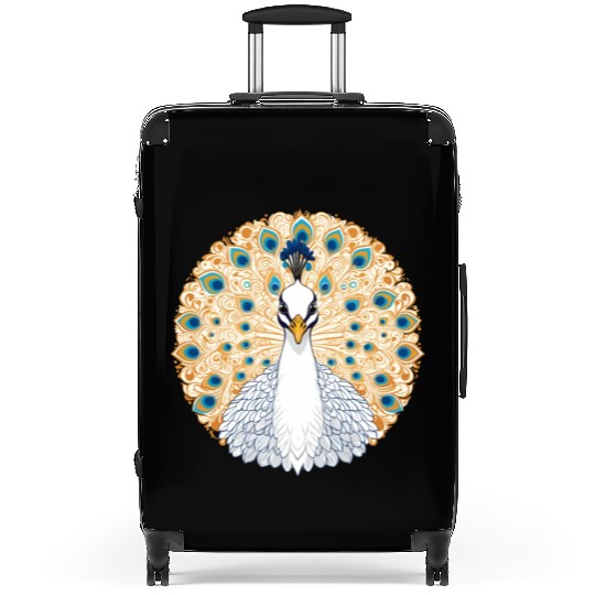 White Peafowl Suitcases