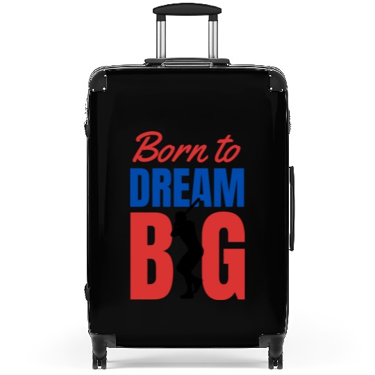Red and Blue baseball Typography Suitcases 2