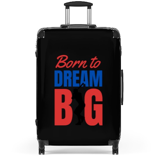 Red and Blue baseball Typography Suitcases 2
