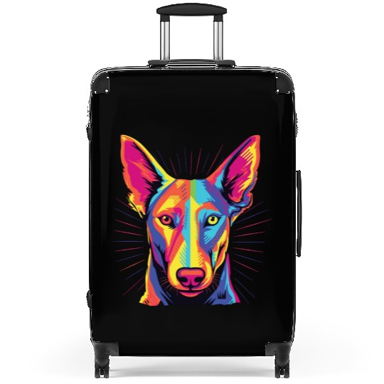 Watercolor Colorful Pharaoh Hound Suitcases