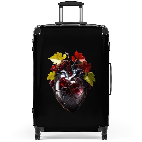 Default Human heart made with wine and red Suitcases