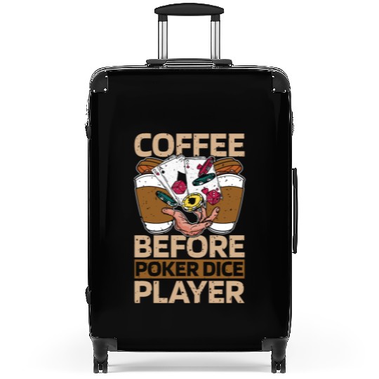 Poker Dice Player Coffee Card Game Coffee Lover Suitcases
