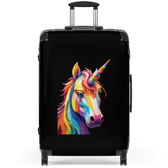 Colorful Rainbow Unicorn Suitcases
