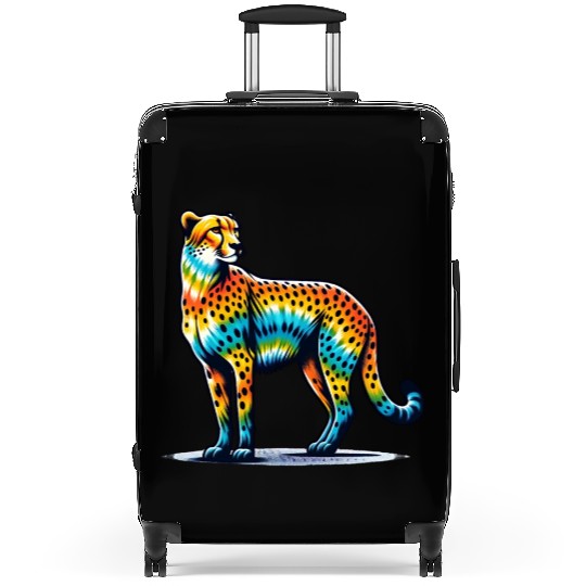 Tie Dye Cheetah Colorful Hippie Wildcat Suitcases