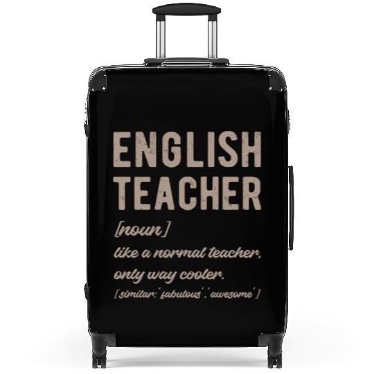 English Teacher Defined - Funny Retro Suitcases