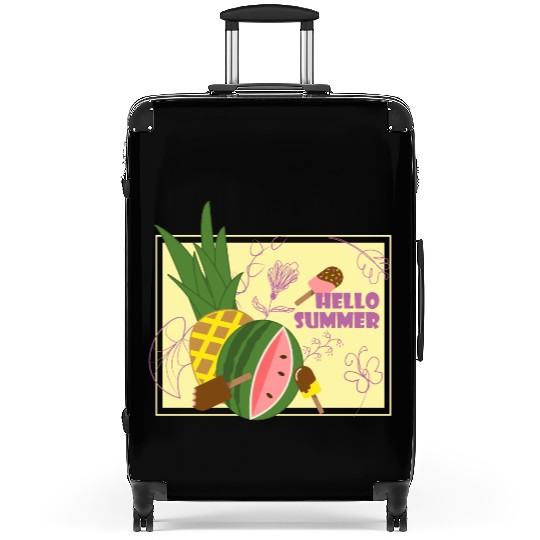 Hello summer fruit ice cream flowers & butterfly Suitcases