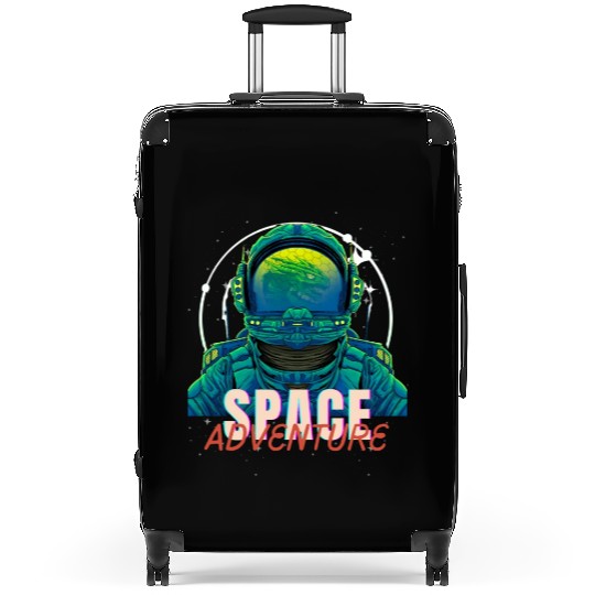 Space Adventure Art (Green Dragon/Astronaut) Suitcases