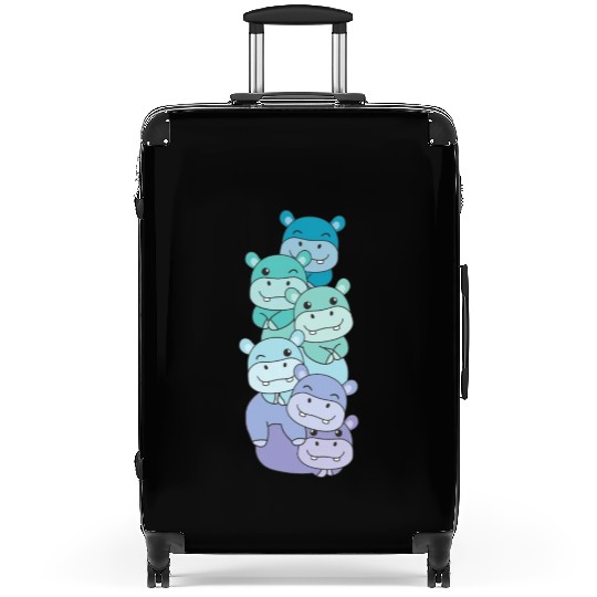 Neptunic Flag Pride Lgbtq Cute Hippo Stack Suitcases