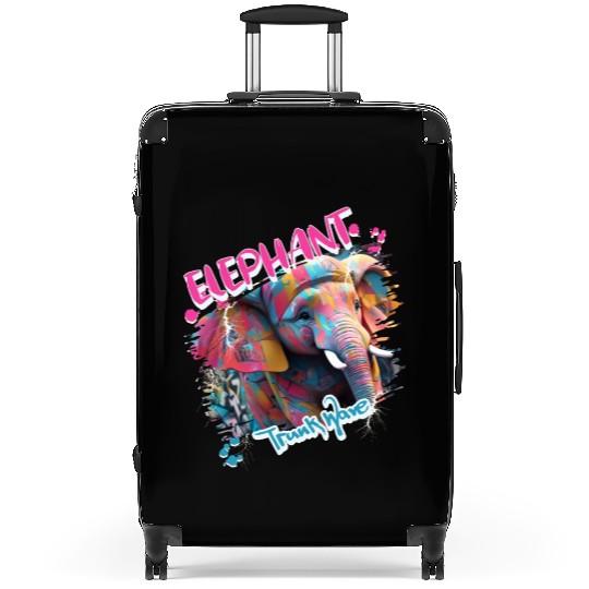 Graffiti-inspired portraiture Elephant Suitcases