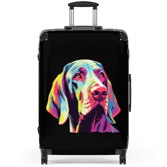 Watercolor Colorful Bracco Italiano Suitcases