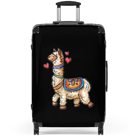 llama for animals lover Suitcases