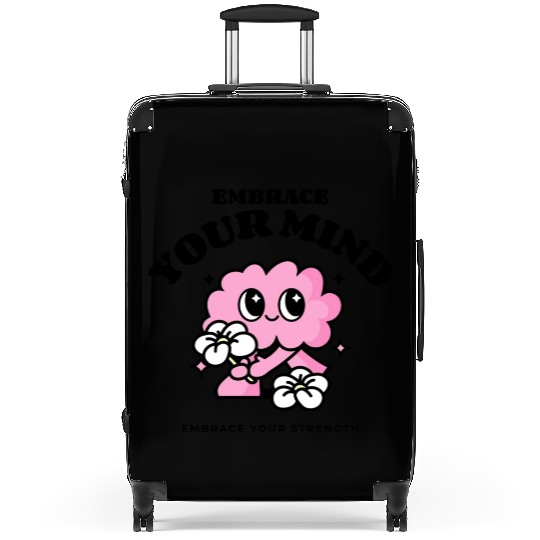 Design for mental health with a cute brain Suitcases