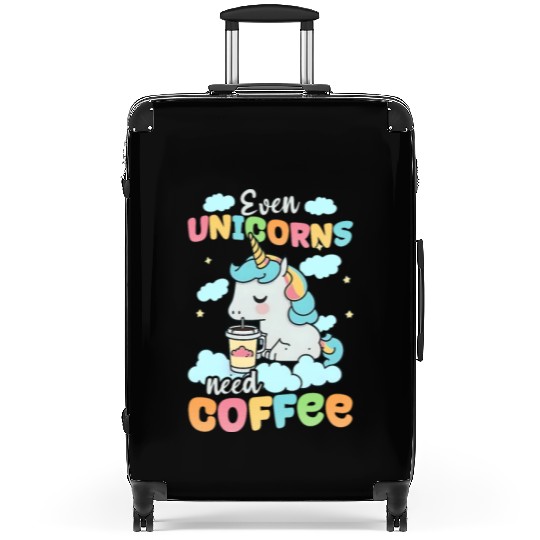 Unicorn Even Unicorns Need Coffee Suitcases