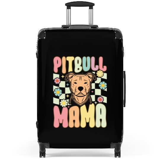 Groovy Pitbull Mom Female Dog Lover Suitcases