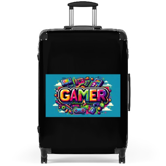 Neon Arcade Retro Gamer Suitcases