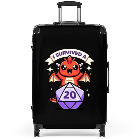 Kawaii Dragon - I Survived A Critical Hit Suitcases