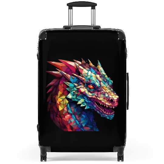 Cerulean Coil: The Stained Glass Dragon Suitcases