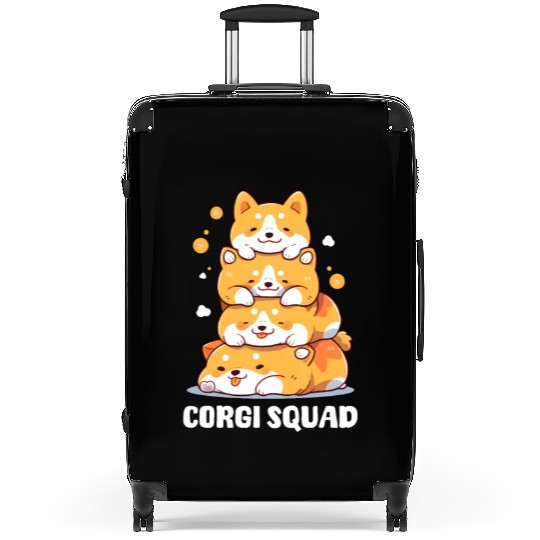 Corgi Mom Dad Corgi Squad Suitcases