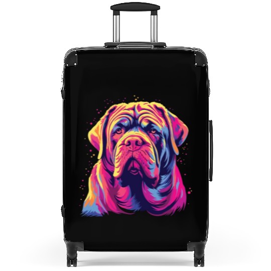 Watercolor Colorful Neapolitan Mastiff Suitcases