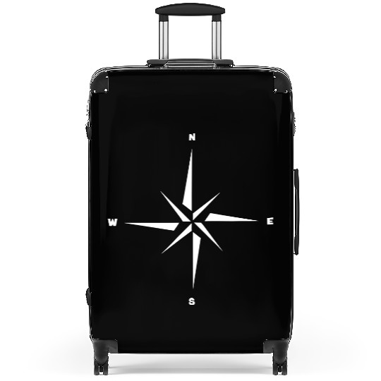Nautical star. Compass rose, cardinal directions Suitcases