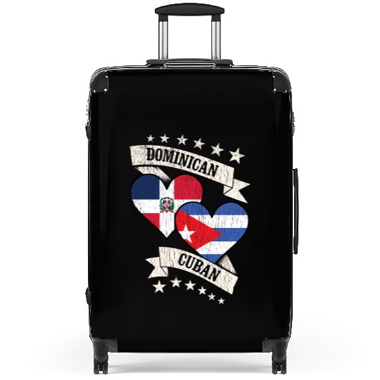 Dominican Cuban Heart Flags Dominican Republic Cub Suitcases