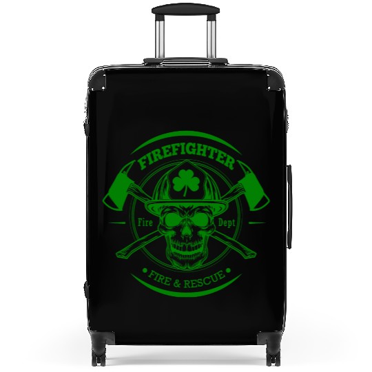 Firefighter Fire and Rescue Irish Shamrock Suitcases