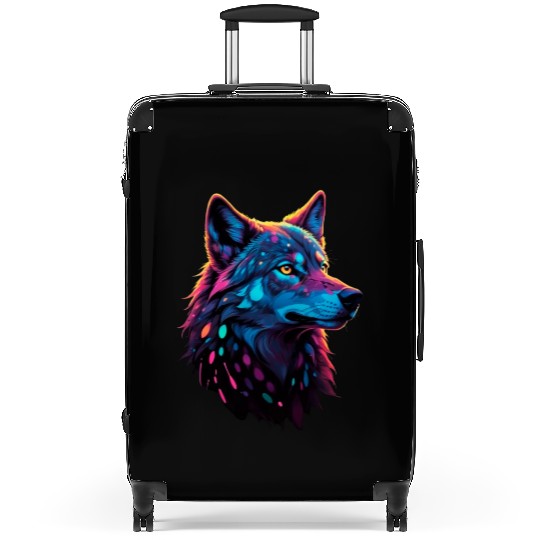 colorfull wolf Suitcases