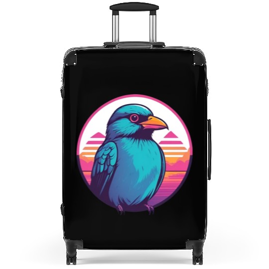 Synthwave Blue Bird 2 Suitcases