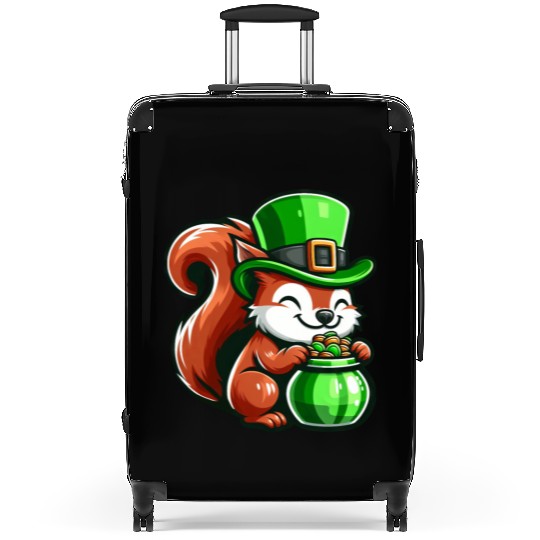 St. Patrick's Day Cute Squirrel Comic Design Suitcases